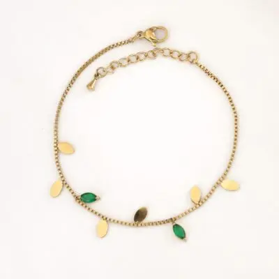 دستبند برگ سبز