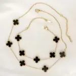 نیمست ونکلیف مشکی (زنجیر طلایی)استیل