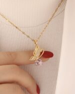 گردنبند پروانه طلایی - Image 2