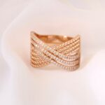 انگشتر ضربدری نگین دار