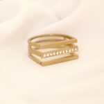 انگشتر سه خط استیل