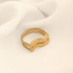 انگشتر موج استیل