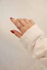 انگشتر ضربدری نگین دار - Image 3