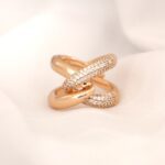 انگشتر ضربدری فول نگین