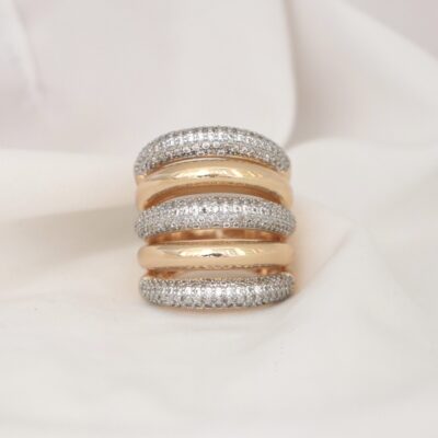 انگشتر پنج رج سیلور گلد